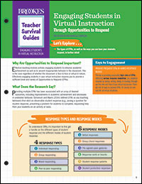 Engaging Students in Virtual Instruction through Opportunities to Respond