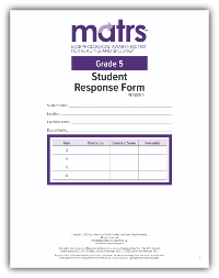 MATRS Student Response Form Grade 5 Version A